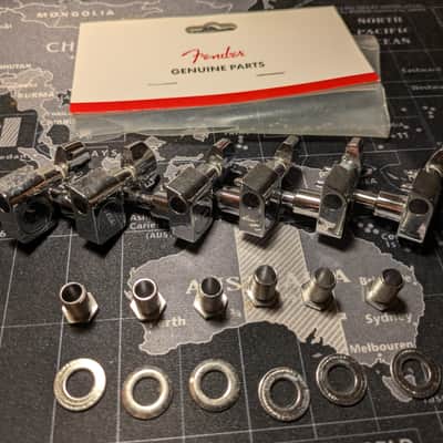 Fender 003-7429-049 Standard Stratocaster / Telecaster Tuning Heads (6) 2010s - Chrome image 1