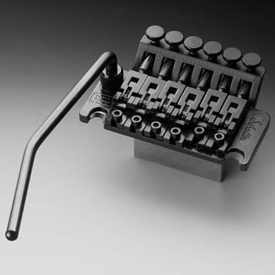 Genuine Schaller Floyd Rose Tremolo Bridge 42mm Block R2 Nut, Black Chrome image 1