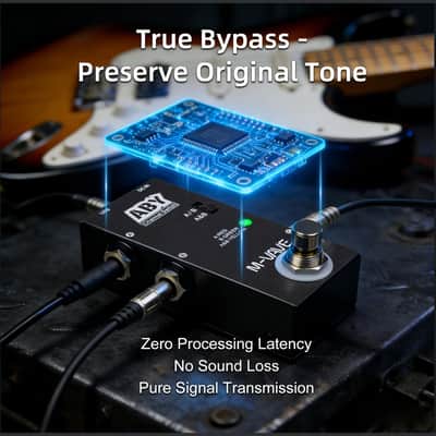 M-vave ABY Channel Switch Guitar Effect Pedal, True Bypass Line Selector with LED Indicators, 9V DC Power, Black (Price includes the import duty for US buyer) image 5