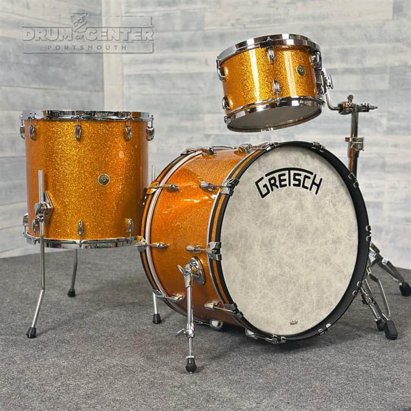 Gretsch Broadkaster 3pc Drum Set 22/12/16 Gold Sparkle image 1