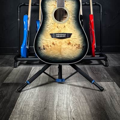 Washburn Deep Forest Burl Dreadnought Acoustic Guitar - Black Fade image 2