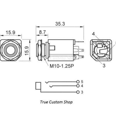 True Custom Shop® Box Closed Stereo Output Jack for Deluxe Fender Bass & Guitar with Chrome Hardware image 3