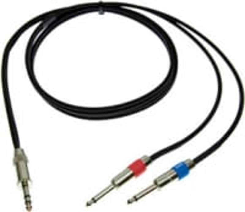 Pro Co IPBQ2Q-5 5' Excellines 1/4 TRS to Dual 1/4 TS Cable image 1