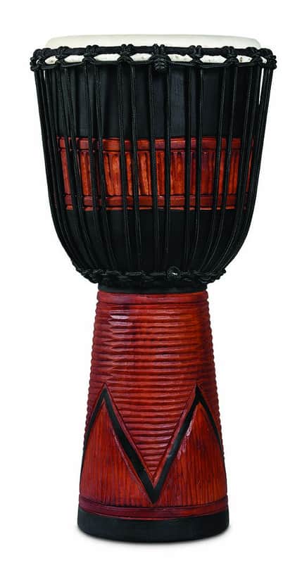 LP WORLD BEAT WOOD ART LG DJEMBE BLK/BRN image 1