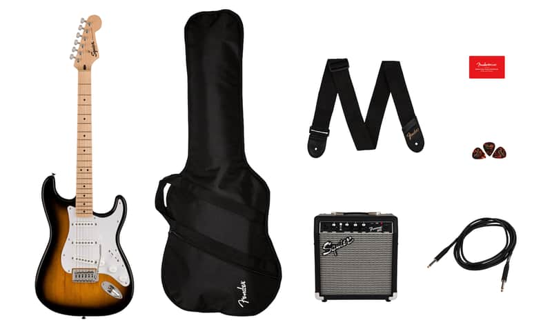 Fender Squier Sonic Stratocaster Pack, 2-Color Sunburst, Gig Bag, 10G - 120V image 1