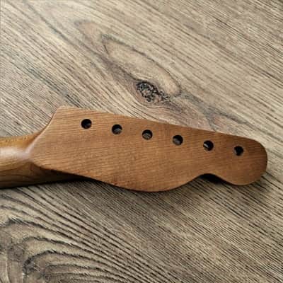 Left Handed Telecaster Compatible Roasted Maple and Rosewood Vintage Guitar Neck Nitro Satin 21 Fret Stainless Steel image 8
