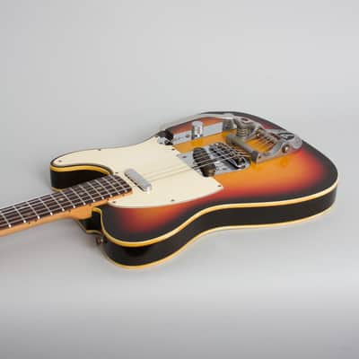 Fender  Telecaster Custom with Bigsby Solid Body Electric Guitar (1969), ser. #191930, black gig bag case. image 7