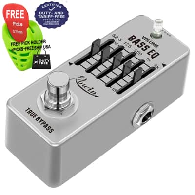 Rowin Bass EQ Pedal 5 Band Equalizer Pedals For Bass LEF-317B, FREE PICKS + HOLDER+ FREE SHIP USA