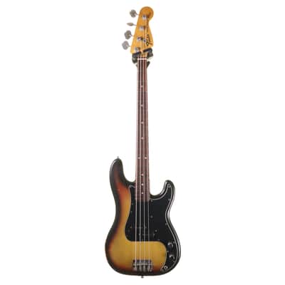 Fender 1974 Precision Bass Guitar, Sunburst with G&G Hard Case image 3