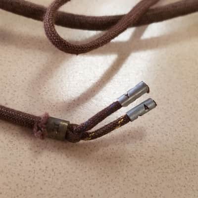 Western Electric Cloth-wrapped Microphone Headset cord coiled 1940s - Brown image 6