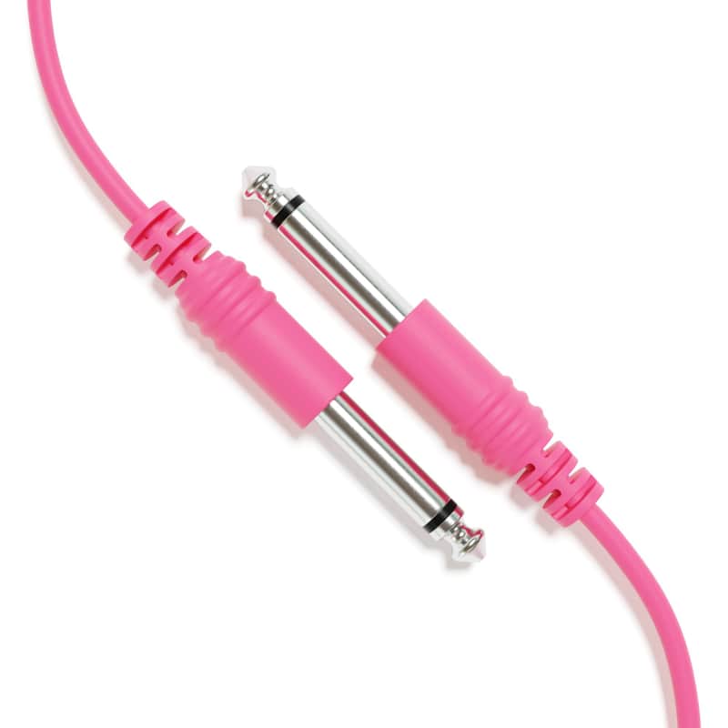 ExcelValley [Pink | 200 cm - 78.74"] 1-Pack - Mono Instrument Guitar Cable Patch Lead - TS 6.35mm 1/4" Eurorack Synth Synthesizer image 1