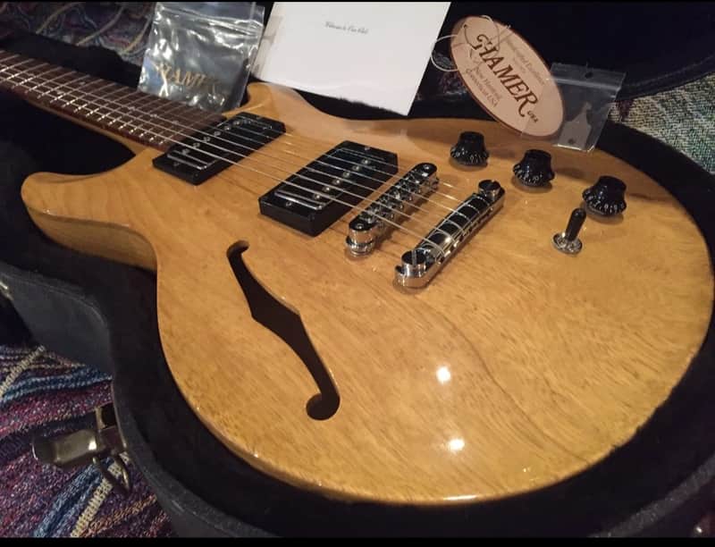Hamer 2002 USA Hamer Artist Korina Semi-hollow Guitar Humbucker 2002 Natural image 1