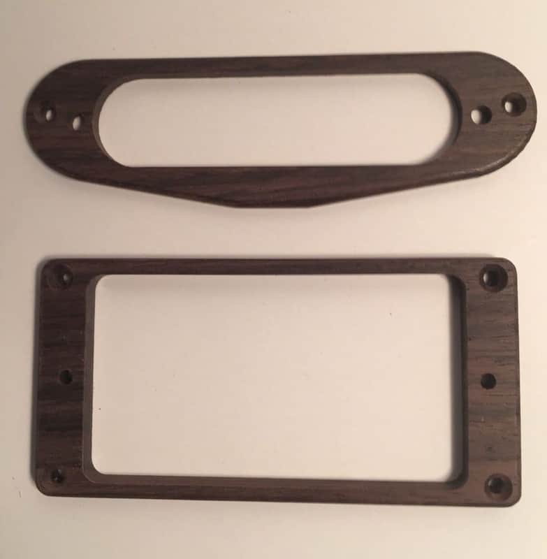 Guilford Indian Rosewood Flat H/S Humbucker Strat Pickup Ring Set - USA image 1