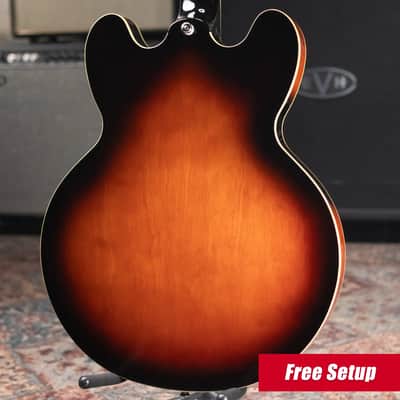 Epiphone Bonehead Signature Riviera Semi-Hollow Electric Guitar - Dark Tobacco Sunburst with Hardshell Case image 2