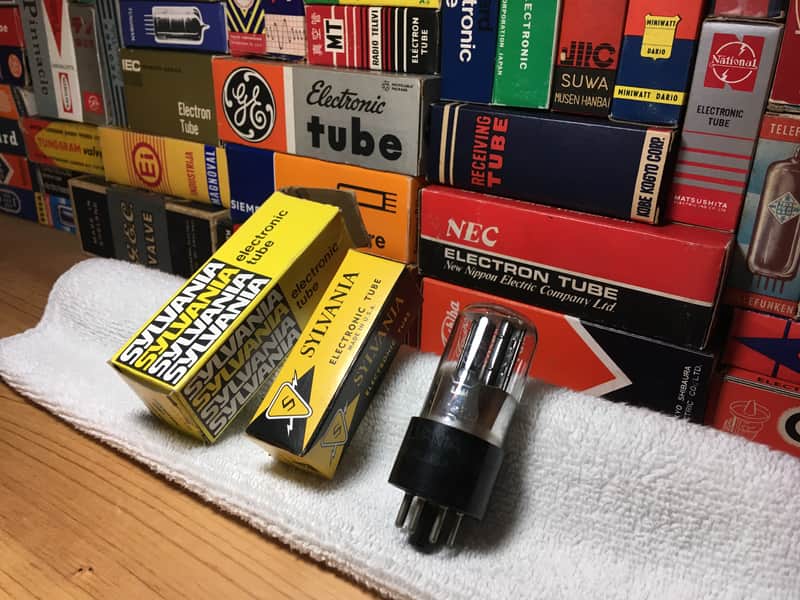 1x NOS BadBoy Sylvania FoilD 1950s BlackPlate 6SN7GT ~ Grail VT231 5692 +AmplitrexDigitalTested ~ Presence Dynamics Treble Bass Open Tone image 1