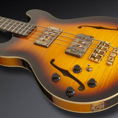 Warwick Teambuilt Pro Series Star Bass, 4-String - Vintage Sunburst Transparent High Polish, Lefthand image 1