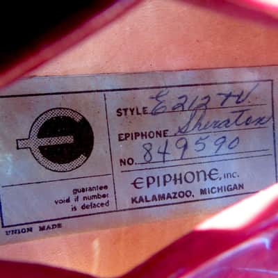 Epiphone E212TV Sheraton “Special Order” 1967 See Thru Cherry image 9