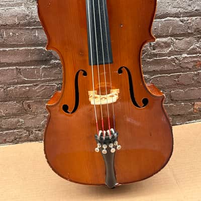 Palatino VC-450 1/2 Size Handcrafted Cello w/ Gig Bag – Repaired Cracks – Used Good image 3