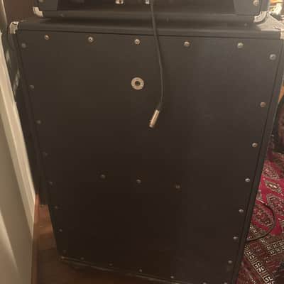 Ampeg '69-'70 - Blue line 55W tube 2ch amp with Ampeg 4x12 cab, dolly & original head cover image 7