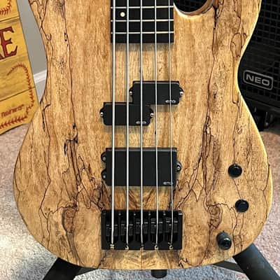 Ladny Guitars Custom Handbuilt P/MM 5 String Ash/spalted/maple/wenge P Bass 2022 Spalted Maple 1/“ top image 1