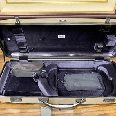 Bam France 'Supreme Hightech' Oblong Viola Case - Champagne with Black Trim image 4