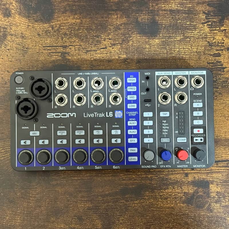 Zoom LiveTrak L6 6 Channel Digital Mixer / Recorder 2024 - Present - Black image 1