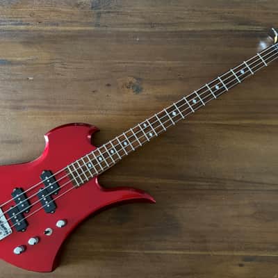 BC Rich Mockingbird Bass, Candy Apple Red, 2000s, Dual P Pickups image 3