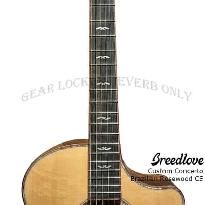 Breedlove Custom Shop Concerto Bearclaw Sitka Spruce & Brazilian rosewood acoustic electric guitar #28629 image 10