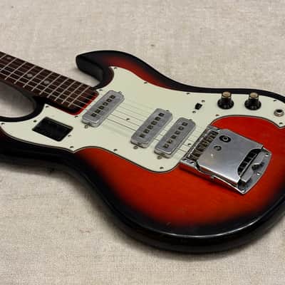 1960’s Lyle 26.5” Scale Baritone Electric Guitar Redburst MIJ Japan Conrad Burns Style RARE Model image 9