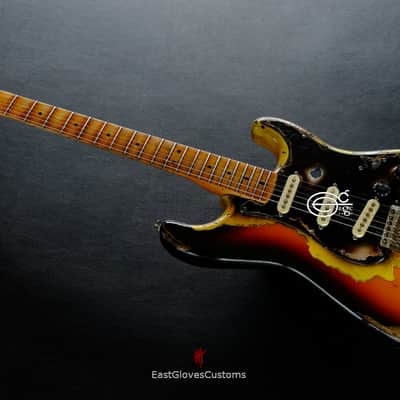 Fender Stratocaster TV Yellow/Sunburst  Heavy Aged Relic by East Gloves Customs (RARE) image 13