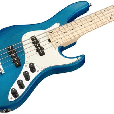 Sadowsky MetroLine 24-Fret Vintage J/J Bass-Swamp Ash Body-5 String-Ocean Blue Transparent Satin image 1