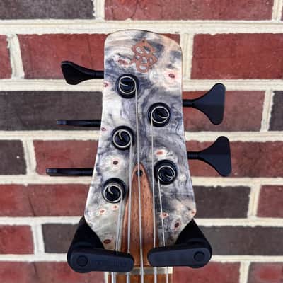 Spector USA NS-5XL, The Music Loft 30th Anniversary, Buckeye Burl Top, Reclaimed Redwood Body, Roasted Maple Neck, Roasted Birdseye Maple Fretboard, Ebony Inlays, Matching Headstock, EMG 40DCX Pickups, HAZ 9v, TSA Case image 5