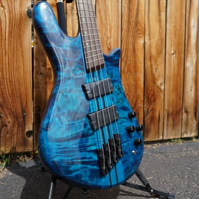 Spector NS Dimension 4 - Multi Scale Black & Blue 4-String Bass Guitar w/ Gig Bag image 3