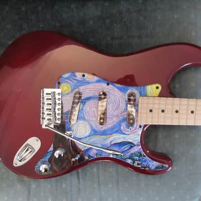~Cashified~ Indio Strat-Style - Van Gogh - "Starry Night" image 1