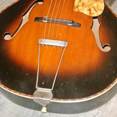 1940's S.S. Stewart by Harmony H1328 Archtop Guitar- Fancy Inlay Binding image 6