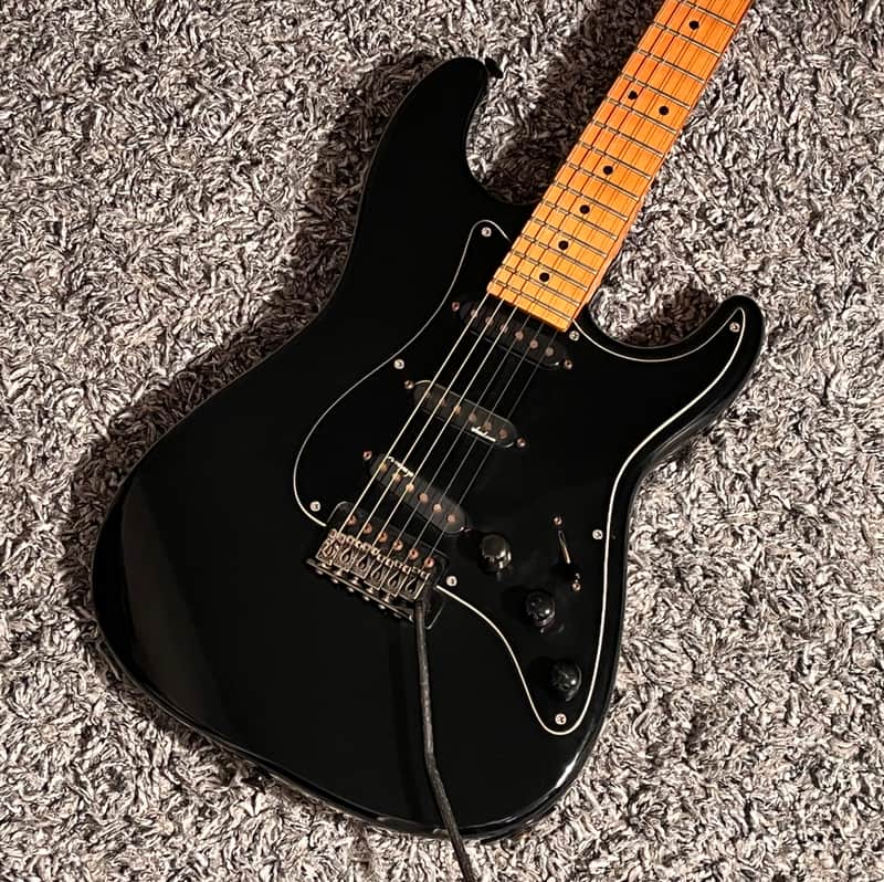 1987 MIJ Charvel by Jackson Model 1A SSS Maple Fretboard Gloss Black image 1