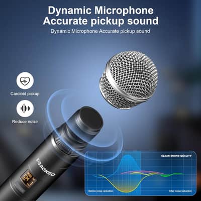 Wireless Microphone Only For Mic Input, Uhf Metal Dynamic Handheld Multipurpose Mic With Rechargeable Receiver (Work 4Hs), 160Ft Range, For Karaoke Machine, Amplifier Speaker, Mixer, Church image 2