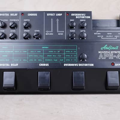Aria Pro II APE-4 Multi Effects Guitar Pedal MIJ Japan Delay Chorus Overdrive / Distortion w/ Power Supply image 8