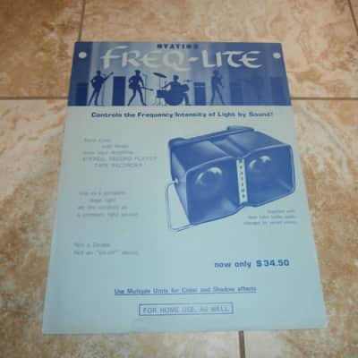 Vintage 1968 Ovation Freq-Lite Light System Flyer! Rare, Original Paperwork! image 4