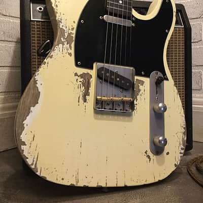 USA Relic Tele Style Electric Guitar Road Worn Cream Nitro by Nate's Relic Guitars image 1