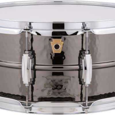 Ludwig Black Beauty Hammered Brass Snare Drum - 6.5 inches x 14 inches  Black Nickel image 1