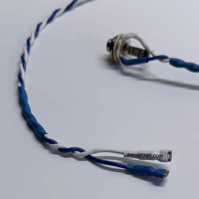 Wiring Harness for Single Cab / 2x12 / 2x10 with "Parallel" Connection, Vintage Style Speaker Cable, Switchcraft 1/4” Input Jack, .205” Spade Terminal (bare ends available) 18AWG Blue/White, 24/30/36 inches (2/2.5/3 ft) or any other custom length image 5