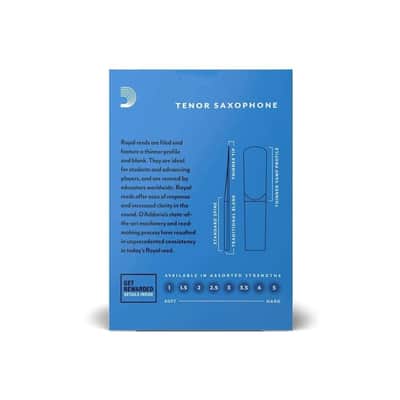 Royal by D'Addario Tenor Saxophone (Sax) Reeds, 3.5 Strength, Box of 10- RKB1035 image 3