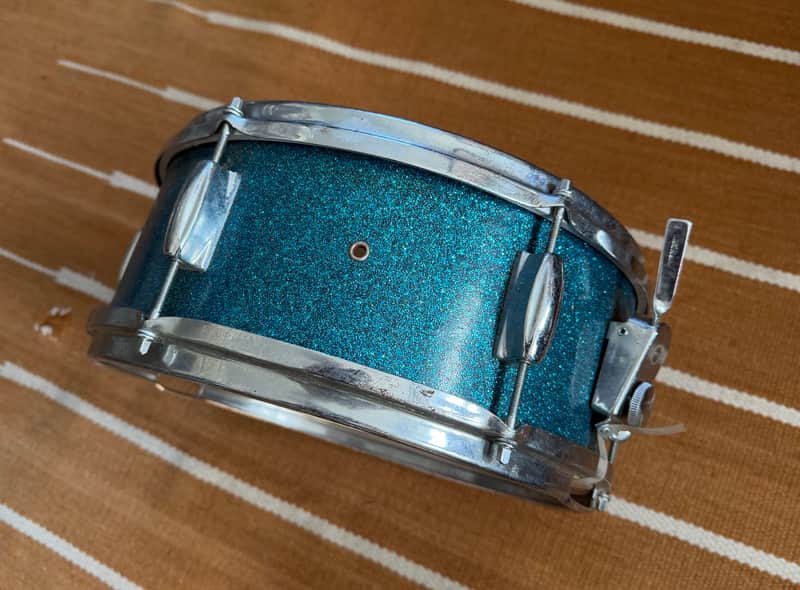 Immagine 1960's Japanese 14x5.5 Turquoise Sparkle Snare Drum - 1