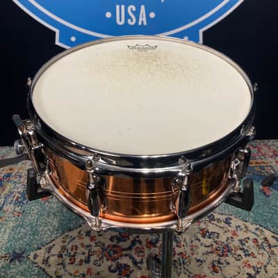 Slingerland - 5x14" Sound King, Lacquered Brass, 10-Lug Snare Drum, Zoomatic Throw-Off 1990s image 16