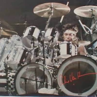 DrumPickers 5pc Vintage Professional Drum Kit in Van Halen Black & White Stripe Tribute image 14