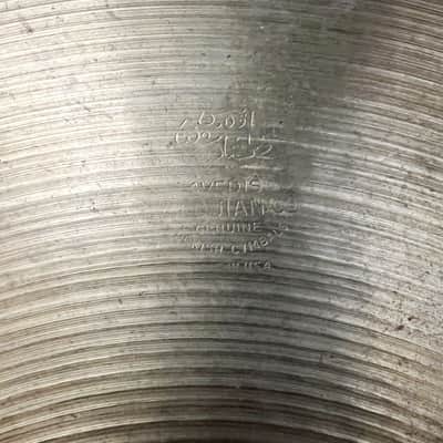 Zildjian 22" A. Zildjian 1 1/2” '60s Stamp Ride Cymbal 1960s - Traditional image 2