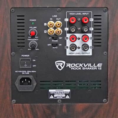Rockville Rock Shaker Dark Wood 800w 12" Powered Home Theater Subwoofer Sub image 6