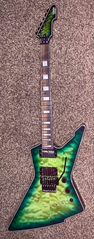 Schecter E-1 FR S Sustainiac Green Burst electric guitar sustainiac Floyd rose ohsc image 1