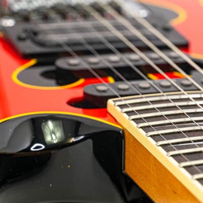 1996 Jackson DK2 Pro Dinky Electric Guitar – Hot Rod Flames, Floyd Rose, Gigbag image 12